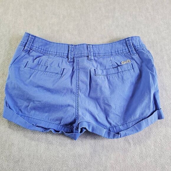 Le Tigre Shorts Juniors 9 Blue Solid Chino Flat Front - Picture 7 of 8